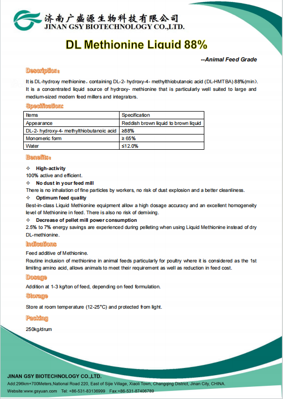 DL Methionine Liquid 88%