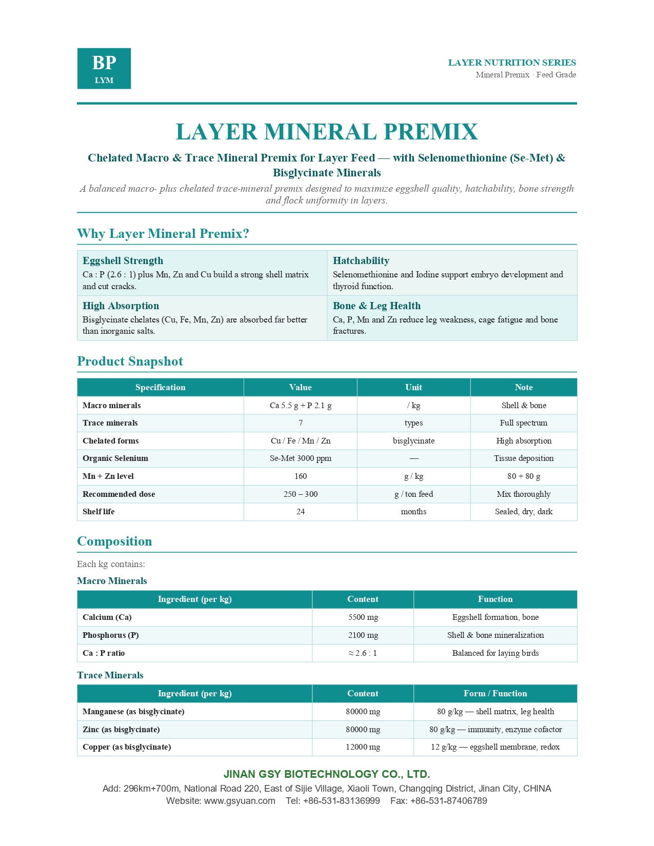 LAYER MINERAL PREMIX