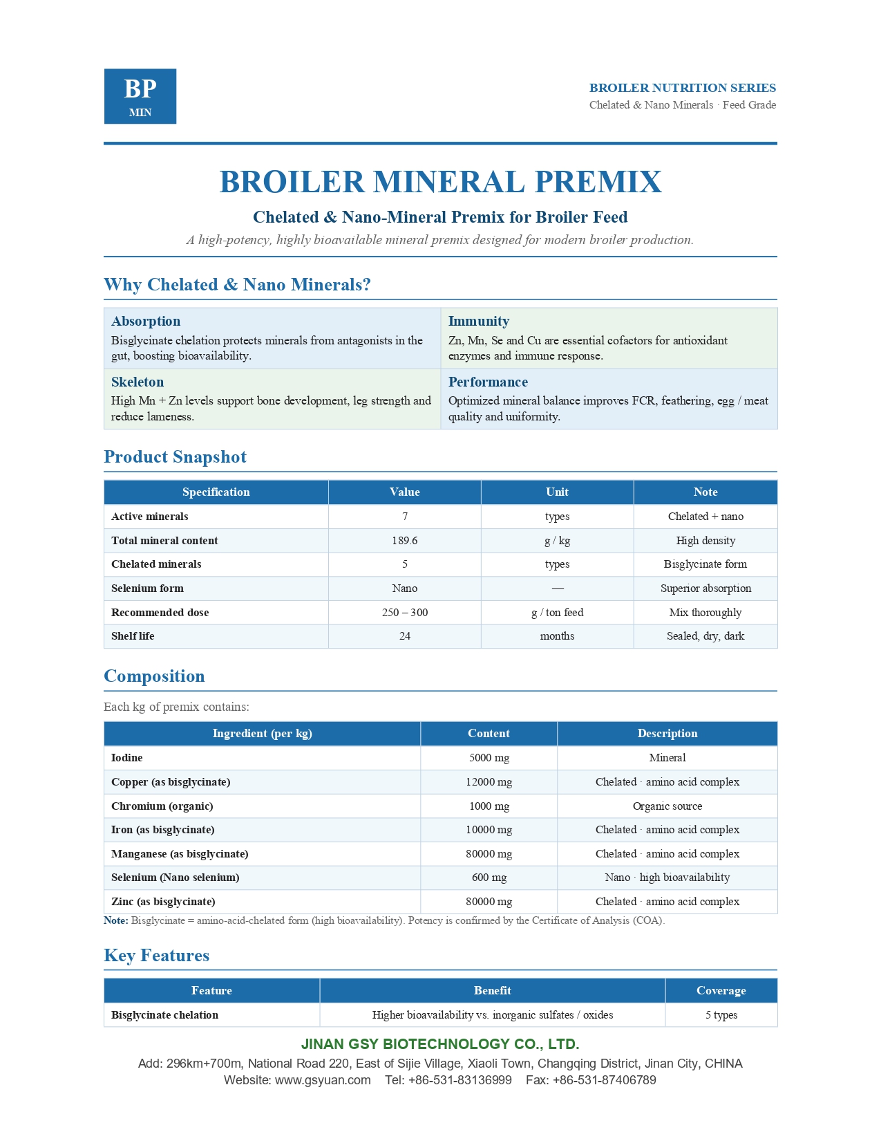 BROILER MINERAL PREMIX